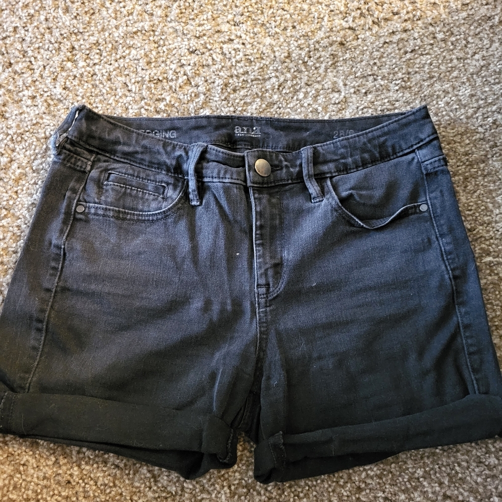 Black Jean shorts